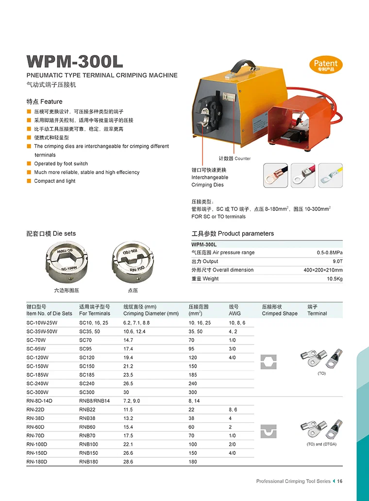 Pneumatische luchtaangedreven krimpmachine, krimpdraadconnector, draadkabel beëindigt krimpmachine