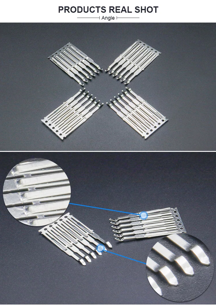 PCB-soldeer eindschakelaar, messing mannelijke eindconnector, OEM-precisiestempel terminalconnector