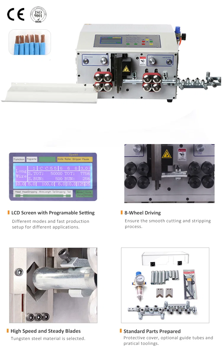 Avondmaal Dikke kabel snijden en strippen, BV / BVR kabel strippende machine, Automatische Scherpe Strippende Machine, Draad Strippende Machine, Automatische Kabel Strippen Machine