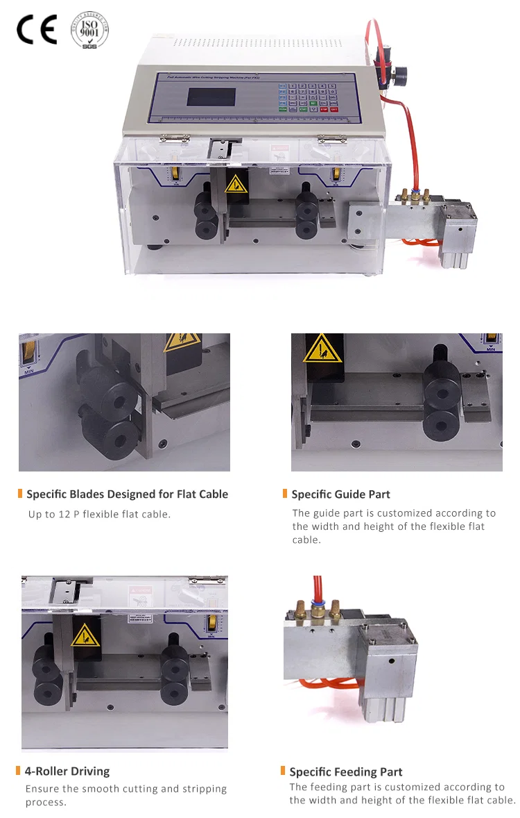Platte kabel strippen snij- en splitmachine, elektrische draadstripper, automatische draadstripper, platte draadstripmachine