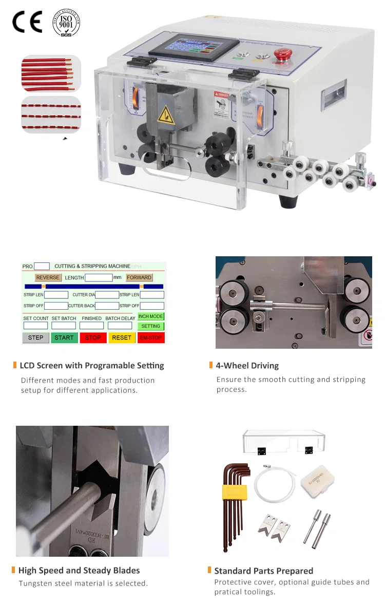 Touch Screen Controle Draad Strippen Snijmachine voor 0.1-10mm2 WPM-JES AWG7-AWG28 220V 110V Facultatief, Draad Snijden En Strippende Machine, Automatische Draadkabel Snijden En Strippende Machine, Draad Strippen Machine 