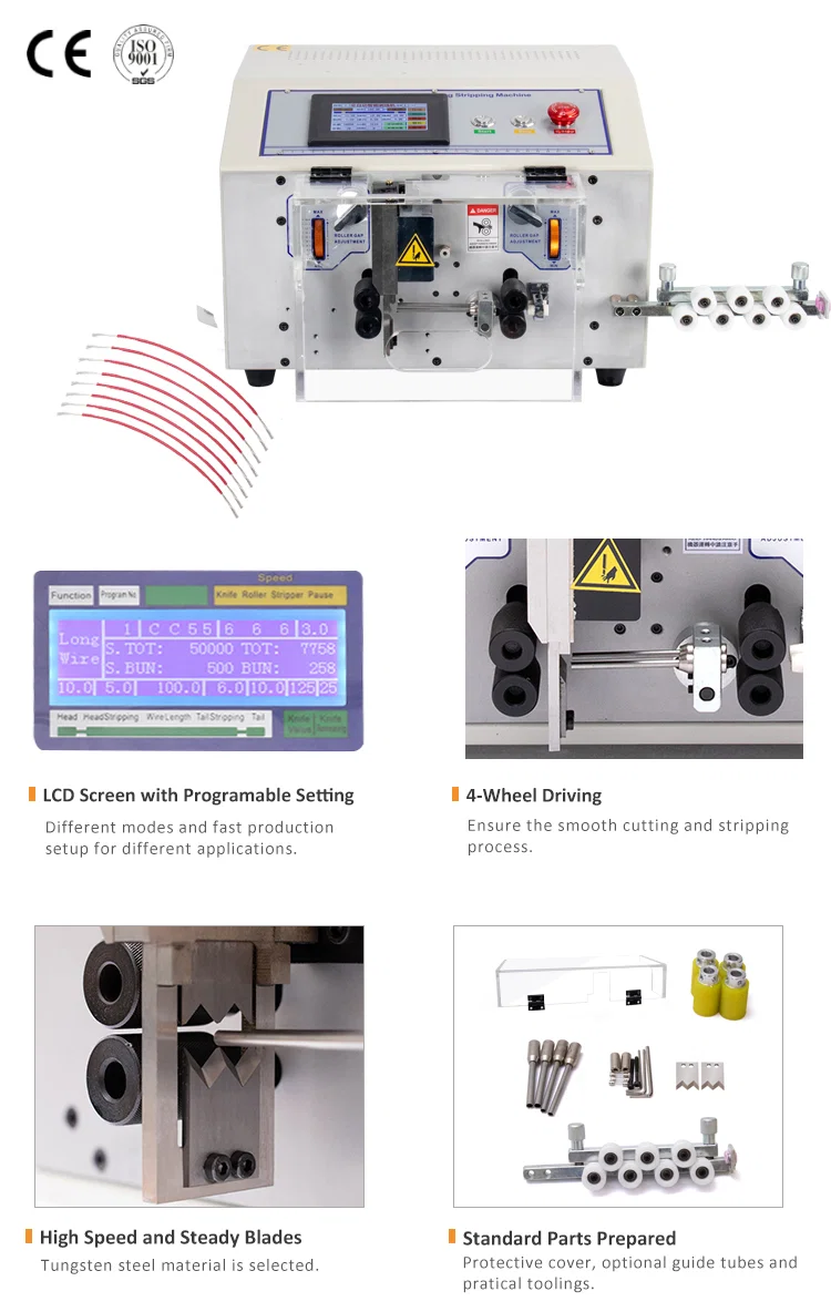 WPM-SDS draadstrippende snijmachine voor computer, automatisch strippen, draadstripmachine te koop, automatische draadknip- en stripmachine, koperdraad 