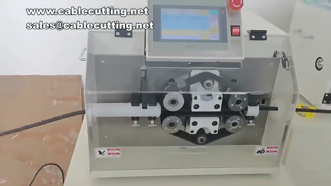 Automatische snijmachine voor balgen, gele waspijpen en krimpkousen | Ideaal voor kabelbomen