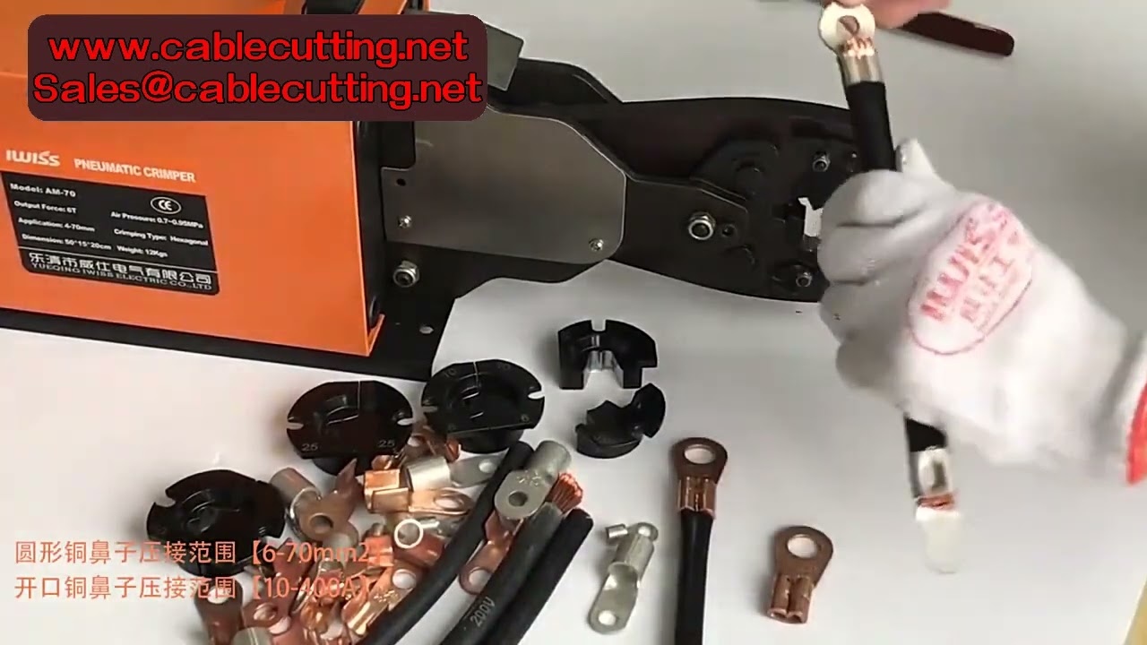 2.0T Pneumatische Krimptang AM 70 – Voor niet-geïsoleerde kabelschoenen 6-70mm² – Zware uitvoering