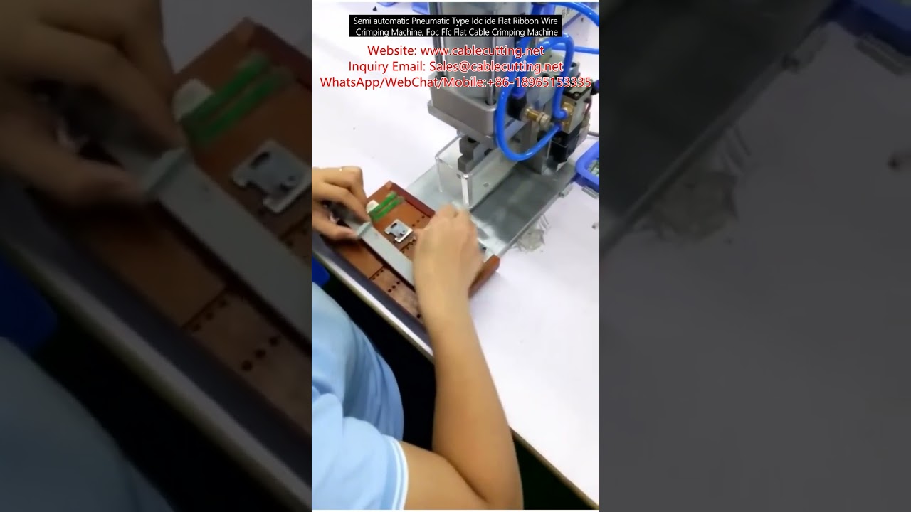 Halfautomatische pneumatische kabelkrimpmachine voor IDC/IDE ribbonkabels en FPC/FFC vlakke kabels