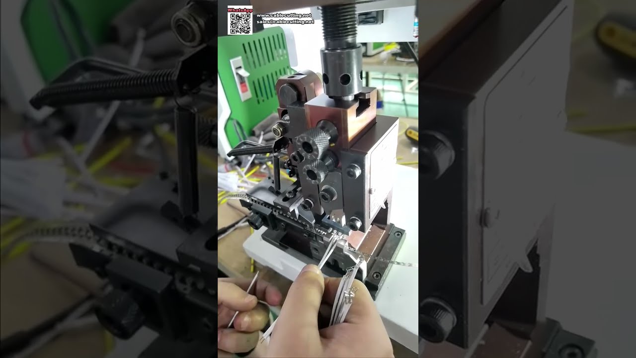 Dubbele-kop terminalkrimpmachine voor lintkabel — platte draad