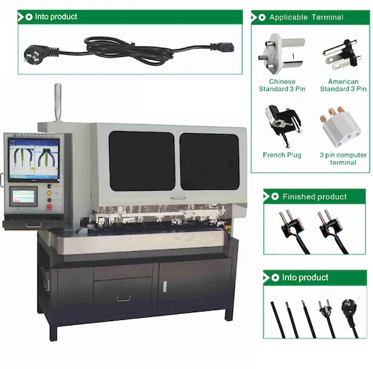 Automatische 3-Pin Stekker Invoer- en Krimpmachine WPM-3500A